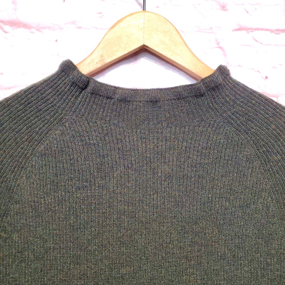 Banana Republic Sweater Womens Small Green Ruffle Sleeve Merino Wool Blend Knit - Picture 4 of 12